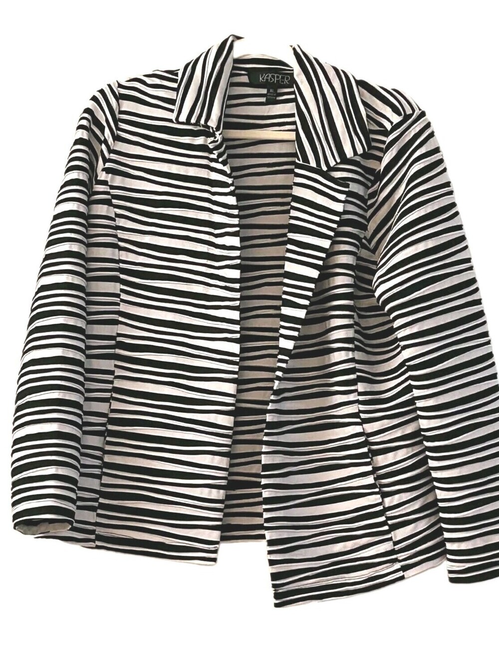 Kasper Woman's Blazer Jacket Size XL Black & White Zebra Animal Print